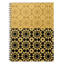 Golden Geometric Arabesque Notebook