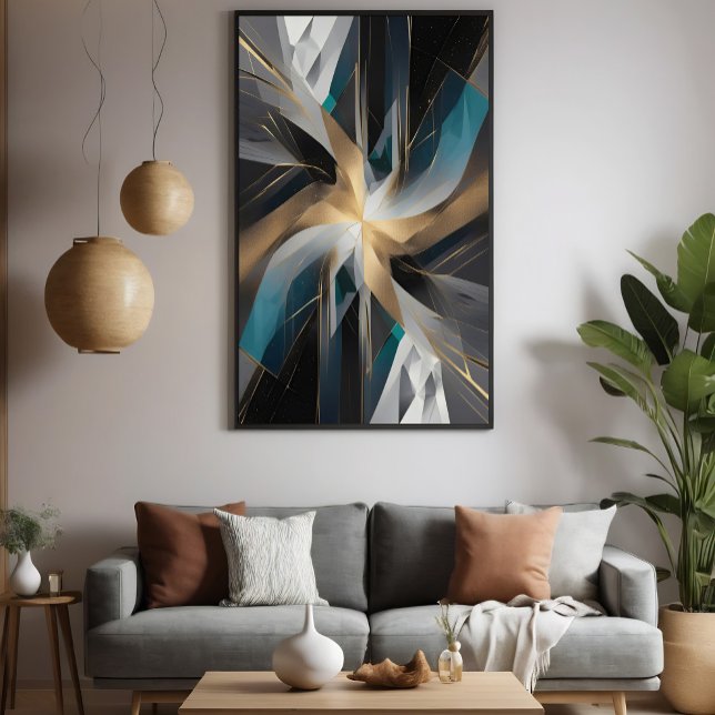Golden Geometric Aurora Leinwanddruck (Von Creator hochgeladen)