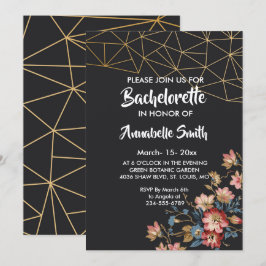 Golden Geometric Bachelor Einladung