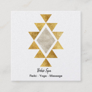 Golden Geometric Boho Quadratische Visitenkarte