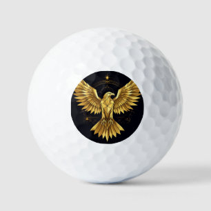 Golden Geometric Eagle Golfball