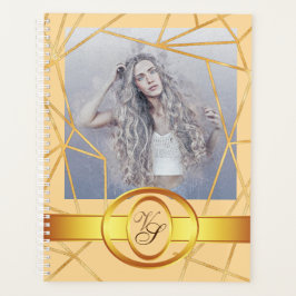 Golden Geometric Girl Fashion Modernes Elegant #6 Planer