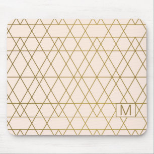 Golden Geometric Lines Mousepad