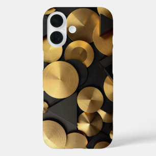 Golden Geometric Luxury Abstrakt iPhone 16 Hülle