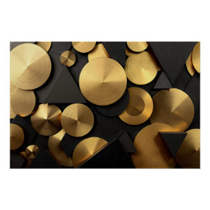 Golden Geometric Luxury Abstrakt Poster
