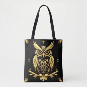 Golden Geometric Owl Illustration