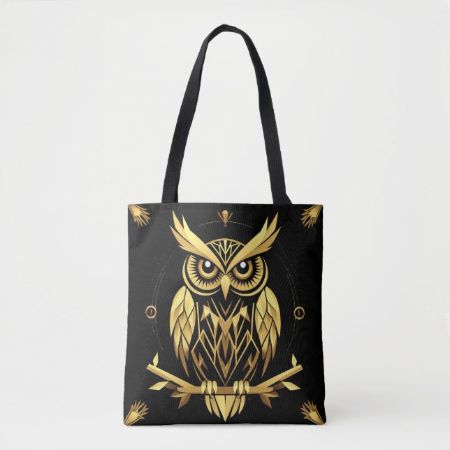 Golden Geometric Owl Illustration (Vorderseite)