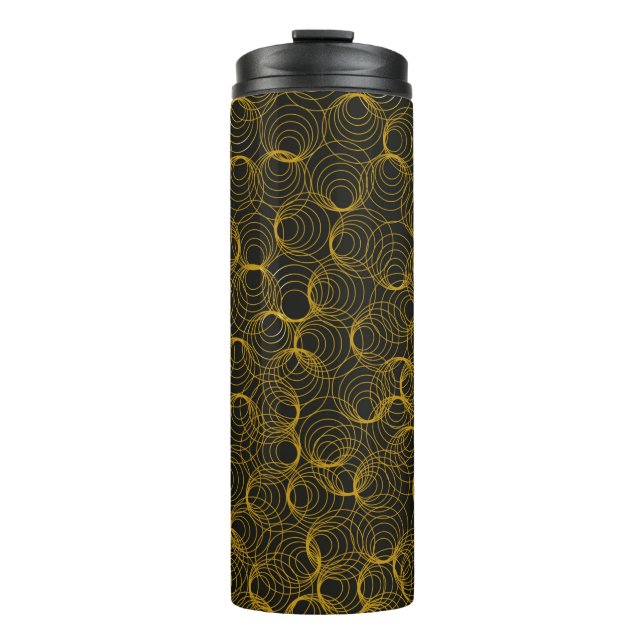 golden geometric pattern on a black background. Vi Thermosbecher (Vorderseite)