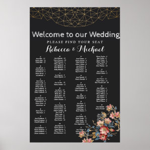 Golden Geometric Poster