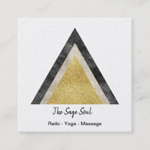 Golden Geometric Simulric Foil and Glitzer Quadratische Visitenkarte