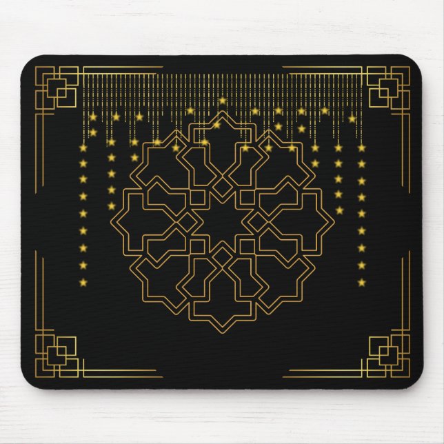 Golden Geometric Star Mouse Pad - islamisch Inspir Mousepad (Vorne)
