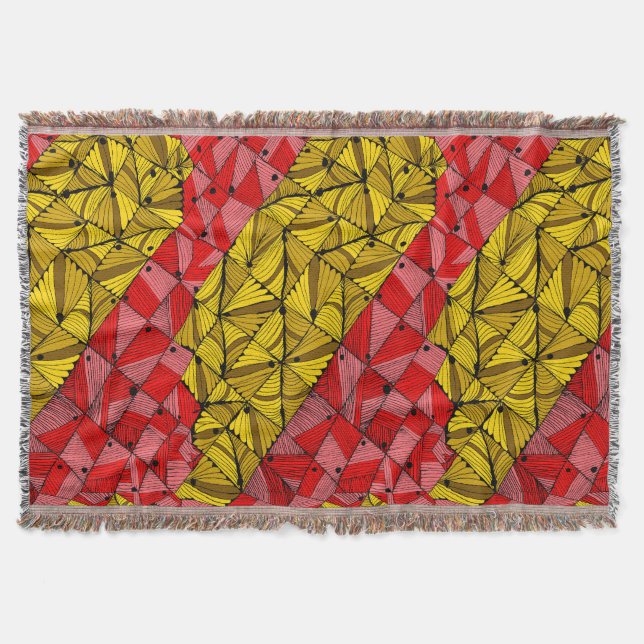 Golden Geometric Stripes - Luxe Abstrakt Decke (Vorderseite)