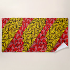 Golden Geometric Stripes - Luxe Abstrakt Strandtuch