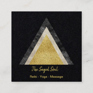 Golden Geometric Triangle Simulator Foil Glitzer Quadratische Visitenkarte