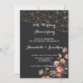 Golden Geometric Wedding Einladung