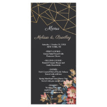 Golden Geometric Wedding Menu