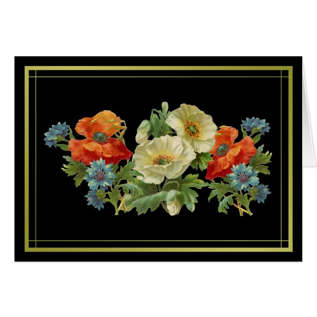 Golden Gerahmt Poppy und Cornblumen Blanche Kunst (Vorderseite (Horizontal))