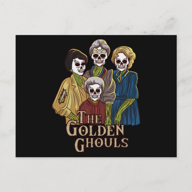 Golden Ghouls Funny Halloween Horror Männer Frauen Postkarte (Vorderseite)