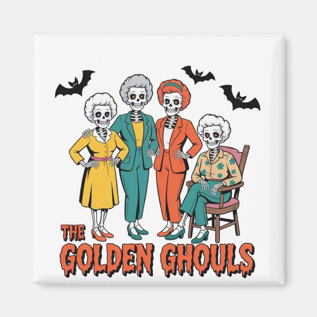Golden Ghouls Girls' Halloween Magnet (Vorne)