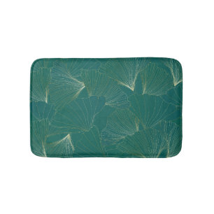 Golden Ginkgo Blätter Art Deco Badematte