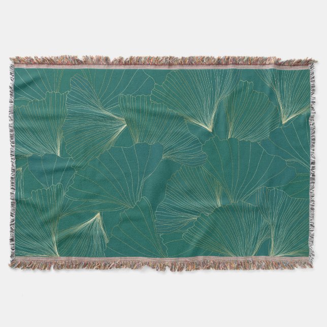 Golden Ginkgo Blätter Art Deco Decke (Vorderseite)