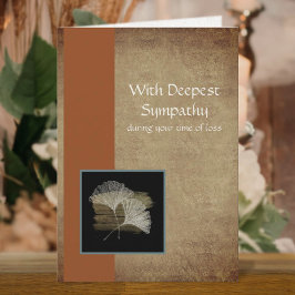 Golden Ginkgo Business Sympathie Card Karte
