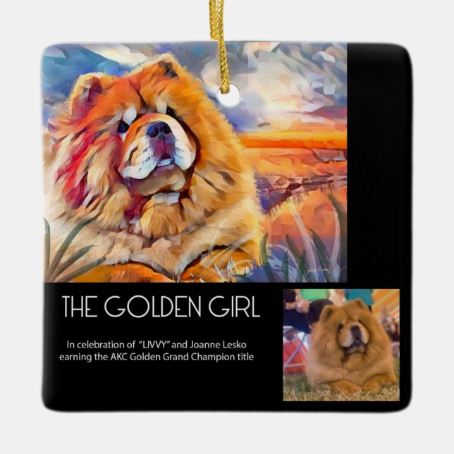 GOLDEN GIRL Brauch für Joanne Keramik Keramikornament (Vorderseite)