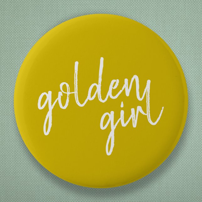 Golden Girl | Modern Gold Script Button (Von Creator hochgeladen)