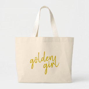 Golden Girl   Modern Gold Script Jumbo Stoffbeutel