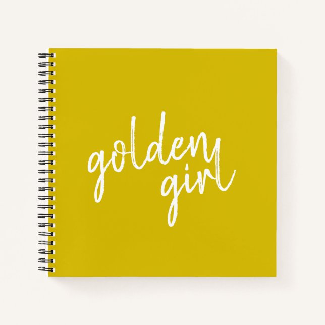 Golden Girl | Modern Gold Script Notizbuch (Vorderseite)