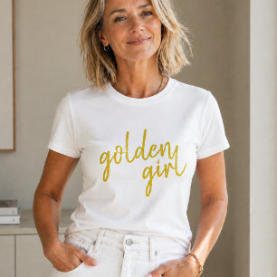 Golden Girl Modern Gold Script T-Shirt