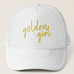 Golden Girl Modern Gold Script Truckerkappe