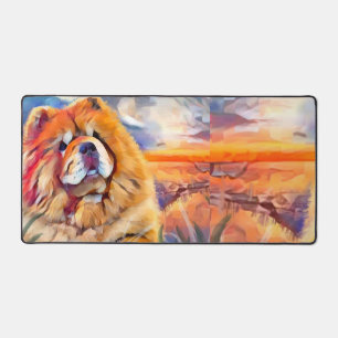 GOLDEN GIRL Rough Red ChowDesk Mat Schreibtischunterlage