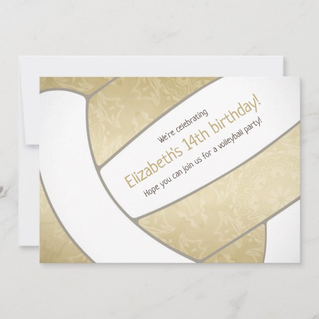 Golden Girl-Volleyball Party Einladung (Vorderseite)