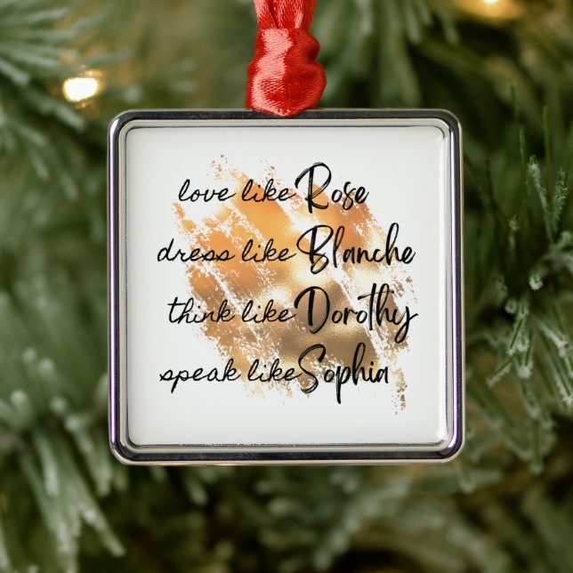 Golden Girls Typografie Gold Foil Ornament Aus Metall (Baum)