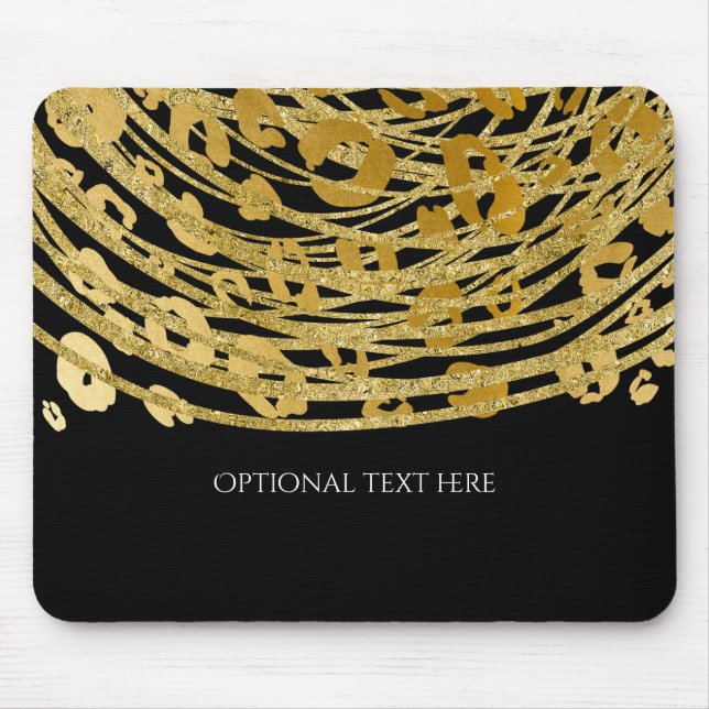 Golden Glam Cheetah Print Exotic Animal Print Mousepad (Vorne)