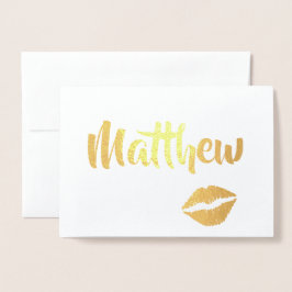 Golden Glam Kissy Lips Folienkarte