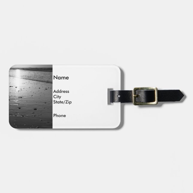 Golden Glassy Sand Grayscale Gepäckanhänger (Vorderseite horizontal)