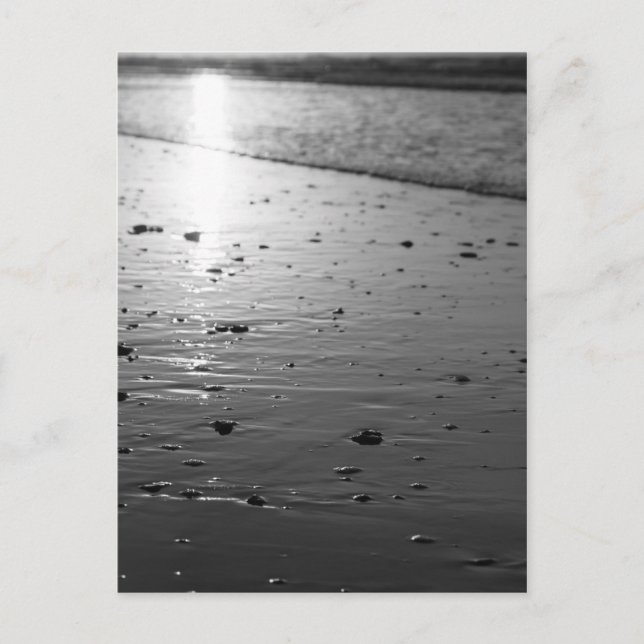 Golden Glassy Sand Grayscale Postkarte (Vorderseite)