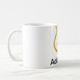 Golden glitter acoustic guitar add name doodle  kaffeetasse