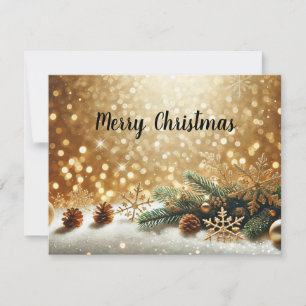 Golden Glitter Christmas Background with Copy Spac Feiertagskarte