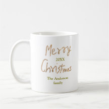 Golden Glitter Frohe Weihnachten Familienname Jahr