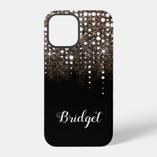 Golden Glitter Funkelnde Tröpfchen Regen Benutzern iPhone 12 Hülle