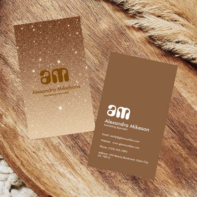 Golden Glitter Glam Geschäft Visitenkarte (Von Creator hochgeladen)