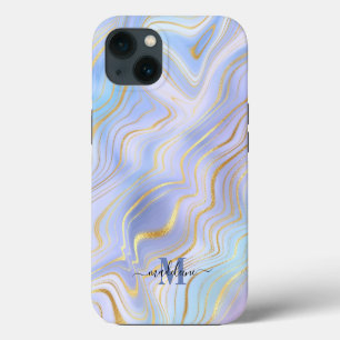 Golden Glitter Irisierendes Marmor Agat Case-Mate iPhone 13 Hülle