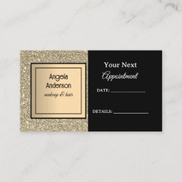 Golden Glittery Foil Glamorous Beauty Salon Terminkarte