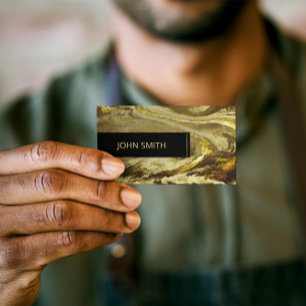 Golden Glittery Texture Luxury Pattern Monogram Visitenkarte