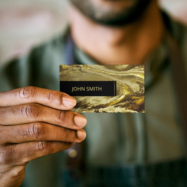 Golden Glittery Texture Luxury Pattern Monogram Visitenkarte (Von Creator hochgeladen)