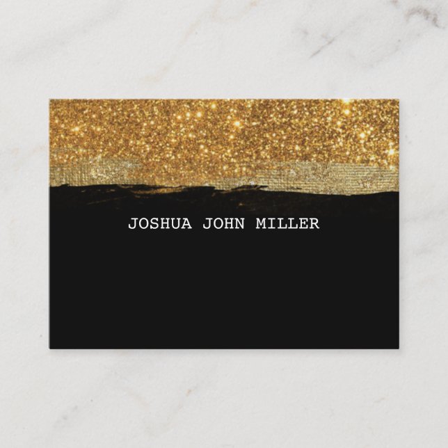 Golden Glitzer Black Grungy Confetti Vip Visitenkarte (Vorderseite)