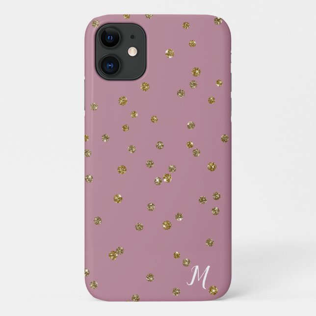 Golden Glitzer Confetti und Blush Pink Handy Case (Rückseite)